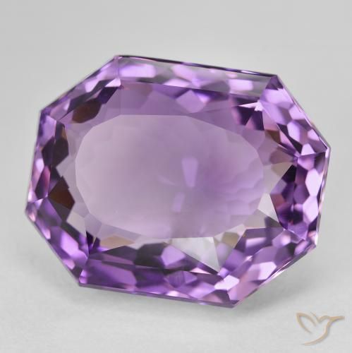 Amatista Violeta púrpura natural de 26.95 ct, Corte Octágono / Esmeralda, VVS