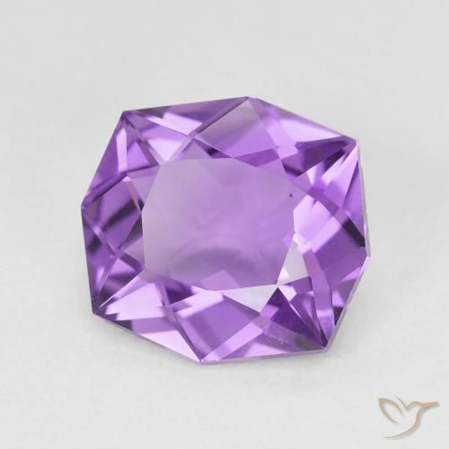 Amatista Violeta púrpura medio natural de 4.33 ct, Elegante, VVS-VS