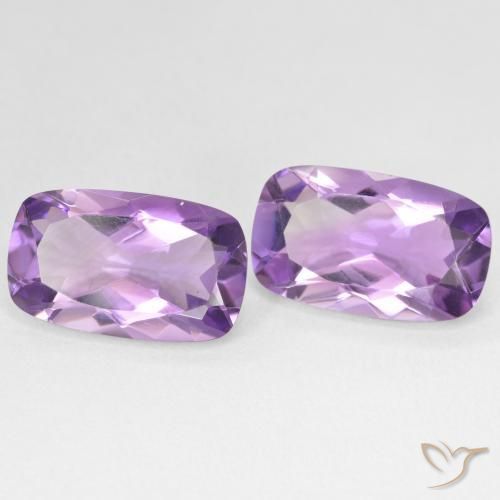 Gemas de Amatista Medium Light Purplish-Violet natural de 10.79 ct, Forma Cojín, VS