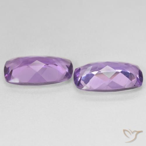 Gemas de Amatista Medium Light Purplish-Violet natural de 10.04 ct, Forma Cojín, VS