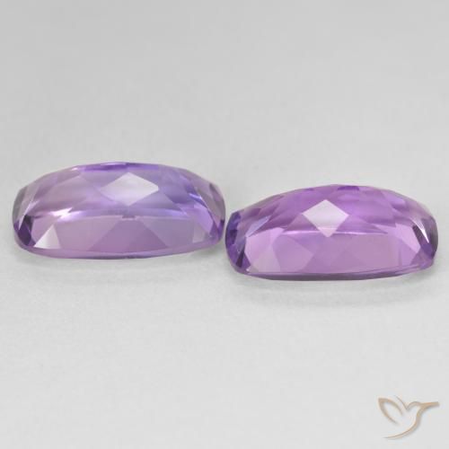 Gemas de Amatista Medium Light Purplish-Violet natural de 11.30 ct, Forma Cojín, VS