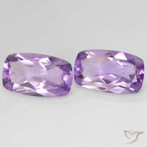 Gemas de Amatista Medium Light Purplish-Violet natural de 11.50 ct, Forma Cojín, VS