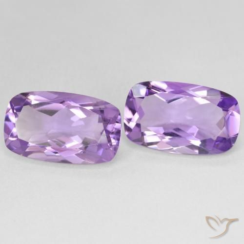 Gemas de Amatista Medium Light Purplish-Violet natural de 11.23 ct, Forma Cojín, VVS-VS