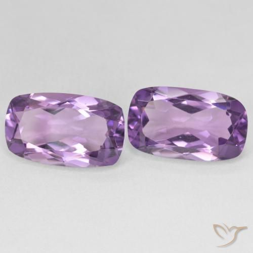 Gemas de Amatista Medium Light Purplish-Violet natural de 11.30 ct, Forma Cojín, VVS