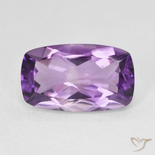 5.73ct Natural Violeta medio claro Amatista, Forma Cojín, VVS