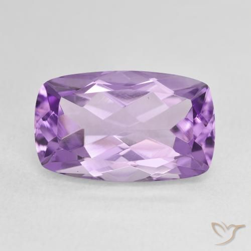 6.41ct Natural Violeta medio claro Amatista, Forma Cojín, VVS