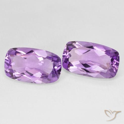 Gemas de Amatista Violeta rosado medio natural de 11.51 ct, Forma Cojín, VVS-VS