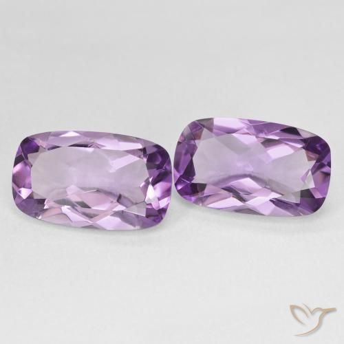 Gemas de Amatista Violeta medio natural de 10.50 ct, Forma Cojín, VVS
