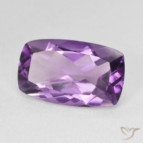 Amatista Violeta berenjena natural de 5.82 ct, Forma Cojín, VVS