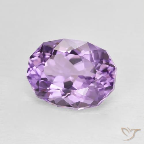 Amatista Medium Light Purplish-Violet natural de 3.04 ct, Ovalada, VVS