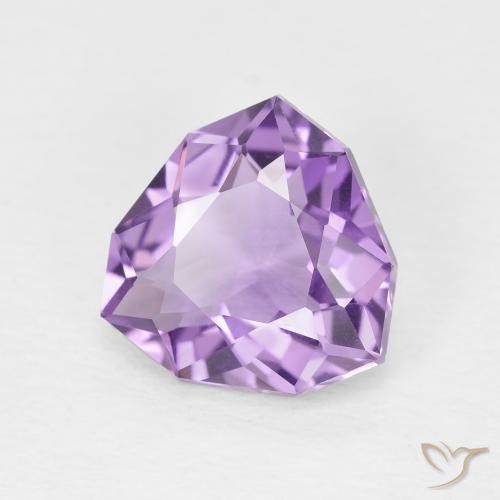 Amatista Violeta oscuro natural de 3.06 ct, Trillón, VVS-VS