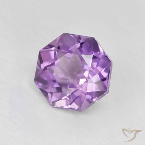 Amatista Medium Light Purplish-Violet natural de 1.29 ct, Corte Octágono / Esmeralda, VVS