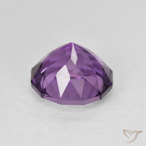 Amatista Medium Dark-Violet natural de 2.55 ct, Redondo, VVS