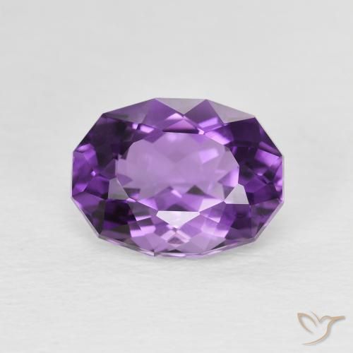 2.52ct Natural Violeta rosáceo oscuro Amatista, Ovalada, VVS