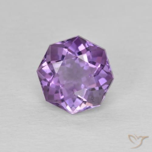 1.57ct Natural Violeta iris rosáceo Amatista, corte esmeralda, VS-SI
