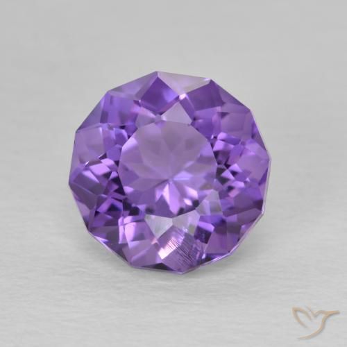 2.29ct Natural Violeta medio Amatista, Redondo, VS-SI
