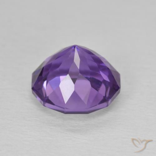 Amatista Violeta medio natural de 2.29 ct, Redondo, VS-SI