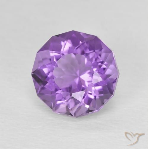 Amatista Violeta medio claro natural de 2.30 ct, Redondo, VS-SI