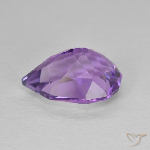 Amatista Violeta oscuro natural de 3.64 ct, En forma de pera, VS-SI