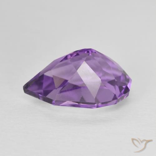Amatista Rosado-violeta medio natural de 4.68 ct, En forma de pera, Translúcido
