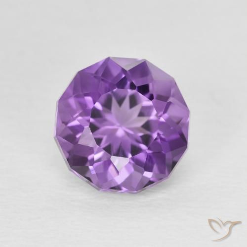 2.37ct Natural Medium Light Purplish-Violet Amatista, Redondo, VVS-VS