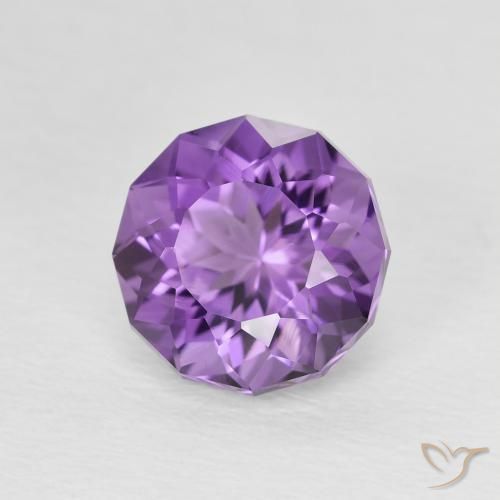Amatista Medium Light Purplish-Violet natural de 2.37 ct, Redondo, VVS-VS