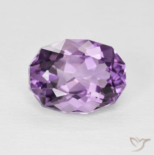 3.56ct Natural Violeta medio claro Amatista, Ovalada, VS
