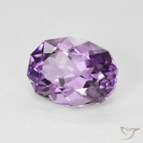 Amatista Violeta medio claro natural de 3.56 ct, Ovalada, VS