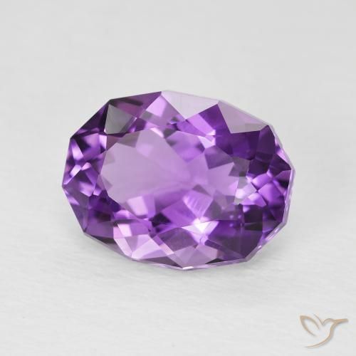 Amatista Rosado-violeta medio natural de 3.50 ct, Ovalada, VS
