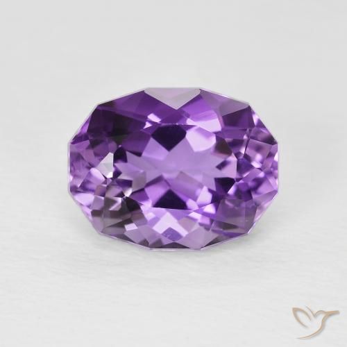 3.23ct Natural Rosado-violeta medio Amatista, Ovalada, VS