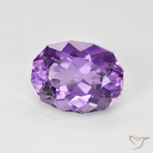 Amatista Rosado-violeta medio natural de 3.23 ct, Ovalada, VS