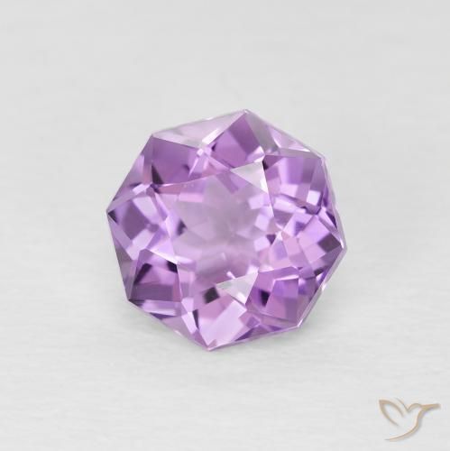 Amatista Violeta rosado medio natural de 1.47 ct, Corte Octágono / Esmeralda, VS
