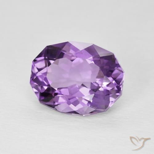 Amatista Violeta púrpura natural de 3.91 ct, Ovalada, VS