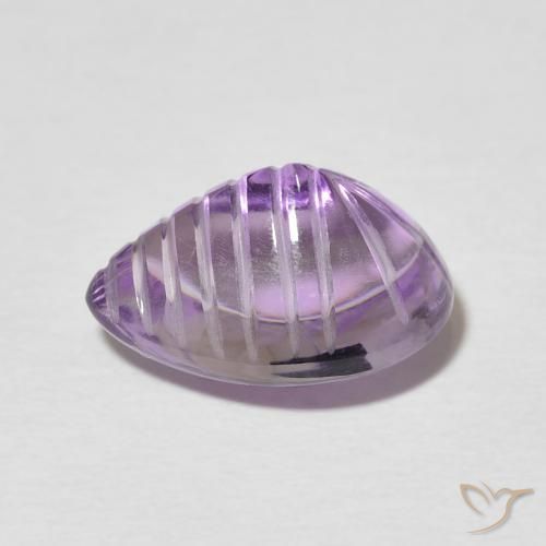 Amatista Violeta intenso natural de 5.52 ct, En forma de pera, Transparente