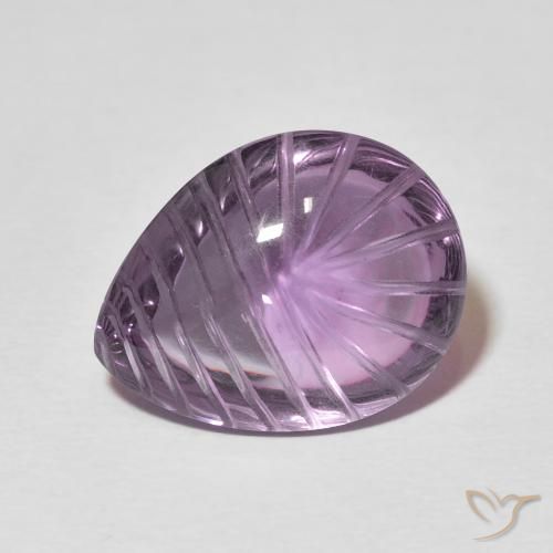 11.59ct Natural Violeta grisáceo Amatista, En forma de pera, Transparente