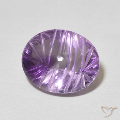 Amatista Violeta púrpura natural de 6.74 ct, Ovalada, Transparente