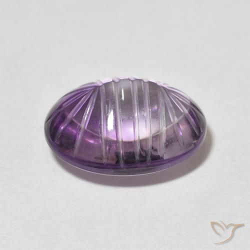 Amatista Violeta púrpura natural de 6.74 ct, Ovalada, Transparente