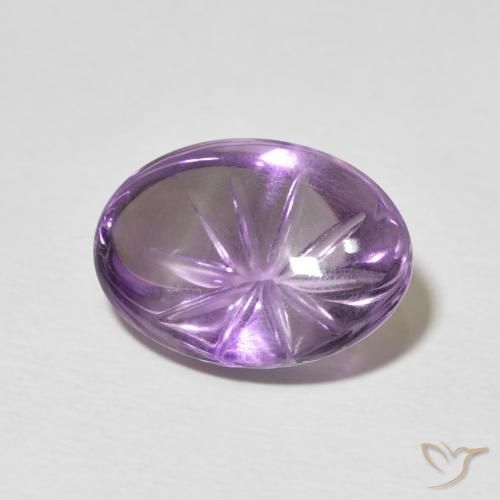 Amatista Violeta púrpura natural de 6.05 ct, Ovalada, Transparente