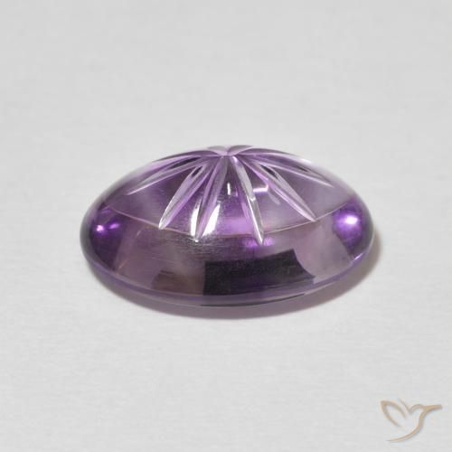 Amatista Violeta púrpura natural de 6.05 ct, Ovalada, Transparente