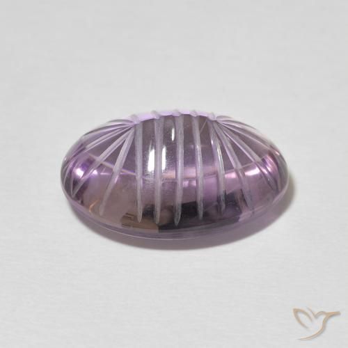 Amatista Violeta medio natural de 9.70 ct, Ovalada, Transparente