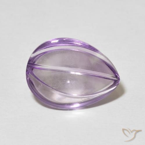 Amatista Violeta medio natural de 5.89 ct, En forma de pera, Transparente