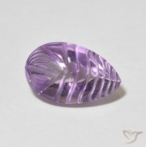 Amatista Violeta iris natural de 6.87 ct, En forma de pera, Transparente