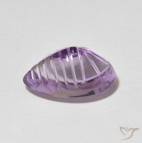 Amatista Violeta iris natural de 6.87 ct, En forma de pera, Transparente