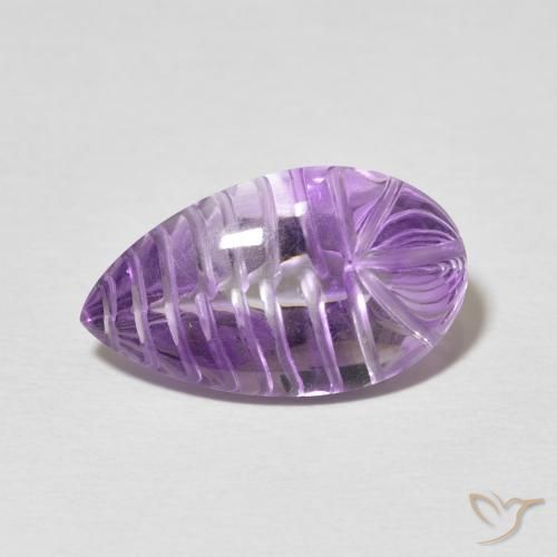 6.22ct Natural Medium Light Purplish-Violet Amatista, En forma de pera, Transparente