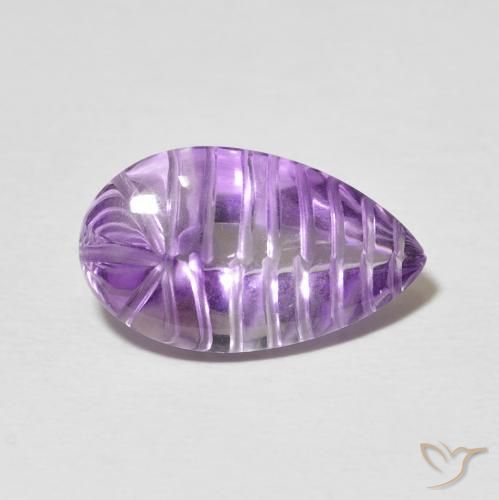 Amatista Medium Light Purplish-Violet natural de 6.22 ct, En forma de pera, Transparente