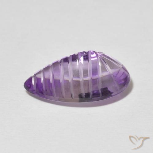 Amatista Medium Light Purplish-Violet natural de 6.22 ct, En forma de pera, Transparente