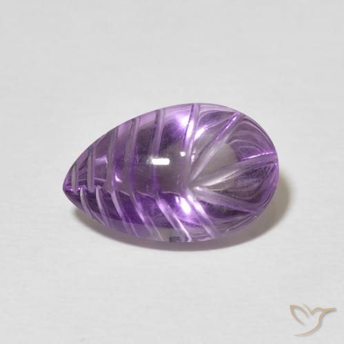 4.40ct Natural Medium Light Purplish-Violet Amatista, En forma de pera, Transparente