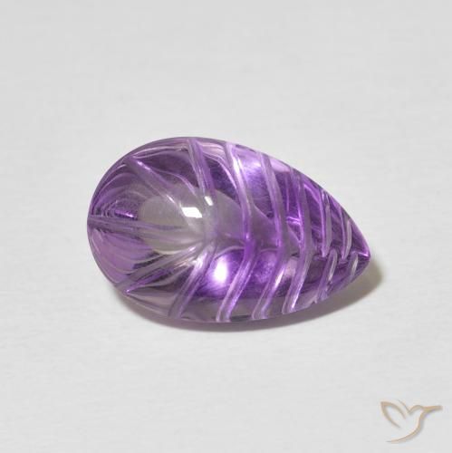 Amatista Medium Light Purplish-Violet natural de 4.40 ct, En forma de pera, Transparente