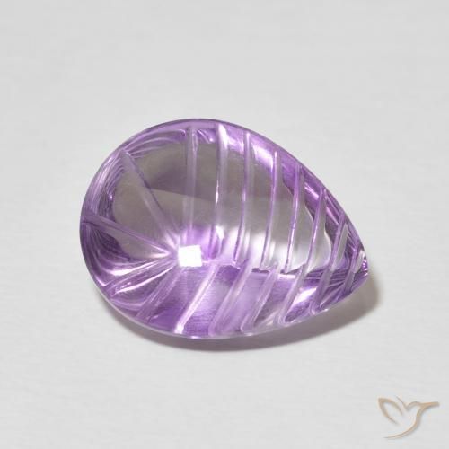 Amatista Violeta iris natural de 7.21 ct, En forma de pera, Transparente