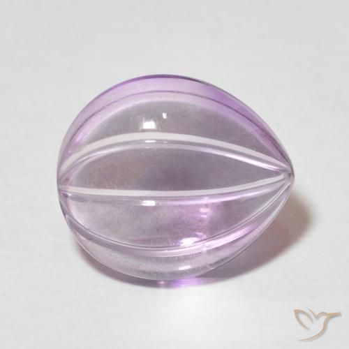 Amatista Violeta medio natural de 5.64 ct, En forma de pera, Transparente